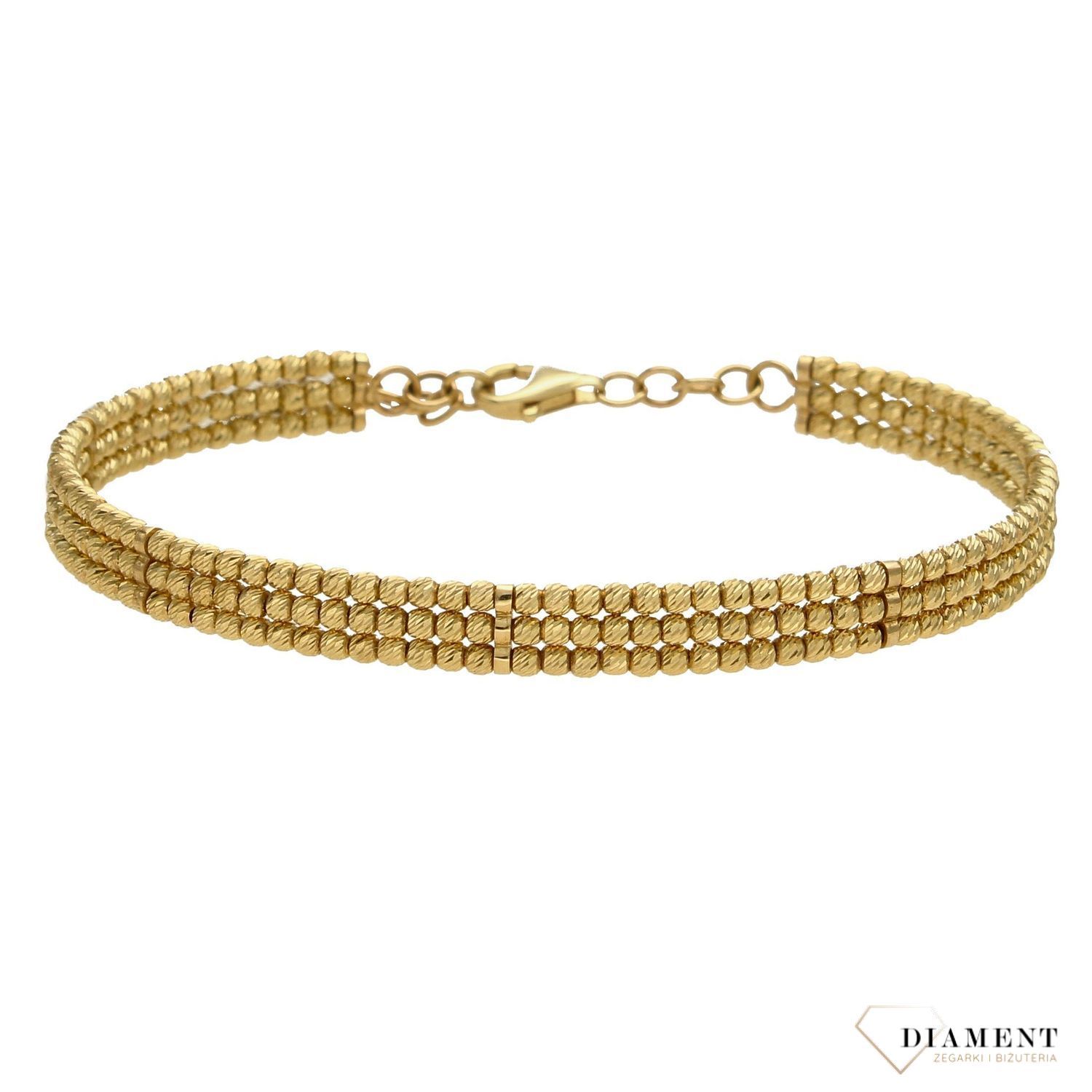 Złota bransoletka sztywna ' połączone kuleczki ' BR4812 (2).jpg