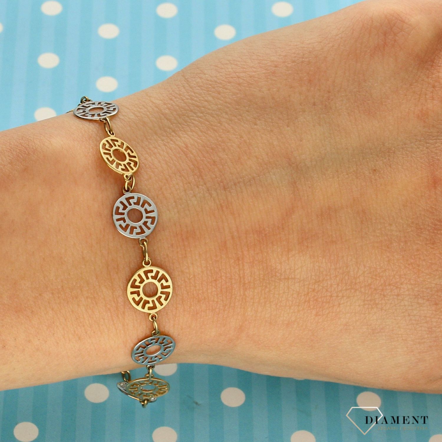 Złota bransoletka damska 333 Droga Grecka  (1).jpg