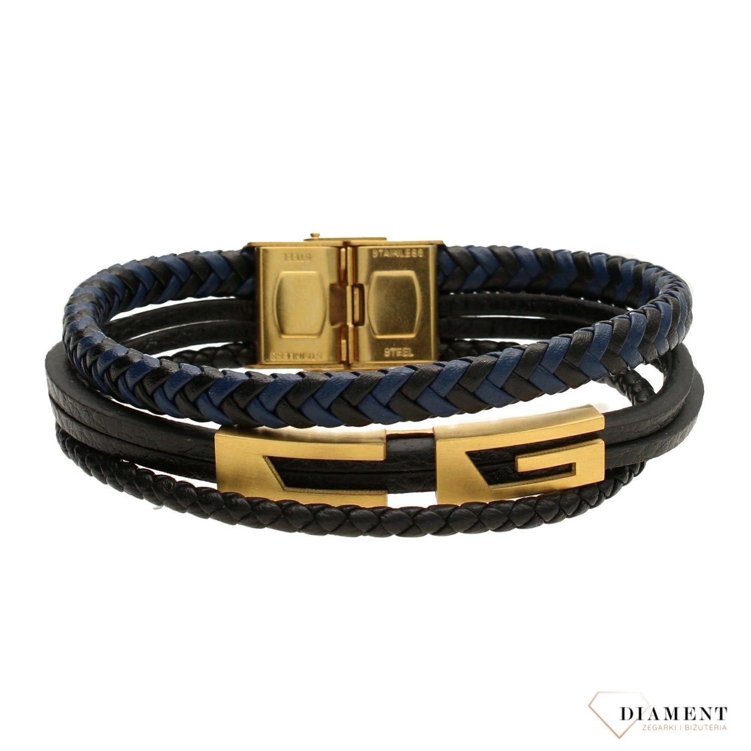 Bransoletka męska niebieski i czarny BRA-000000-092-skóra.jpg