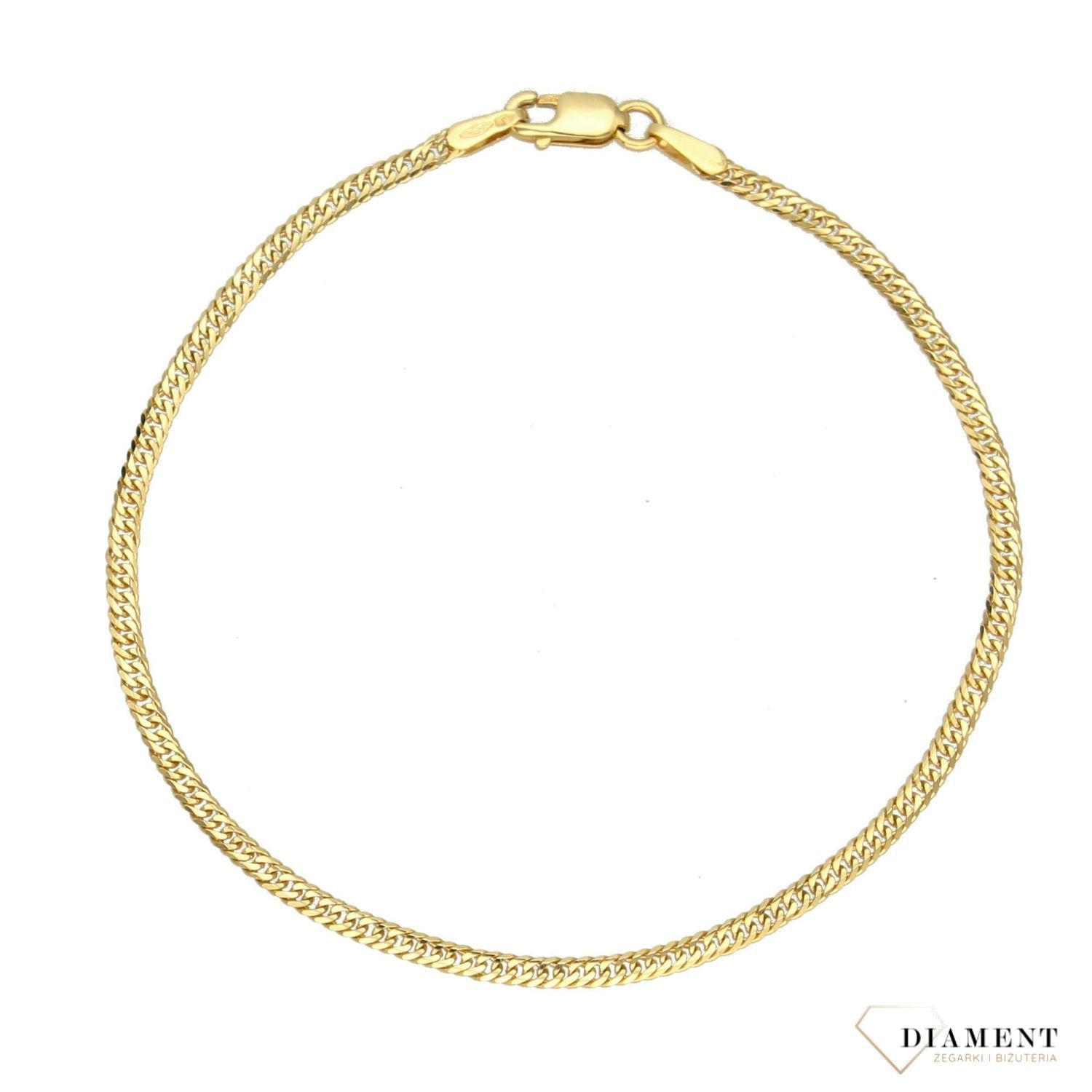 Klasyczna i piękna złota bransoletka typu pancerka o mocnych oczkach splecionych ze sobą. Świetny dodatek pasujący do wielu stylizacji. Złota bransoletka 585.  (2).jpg