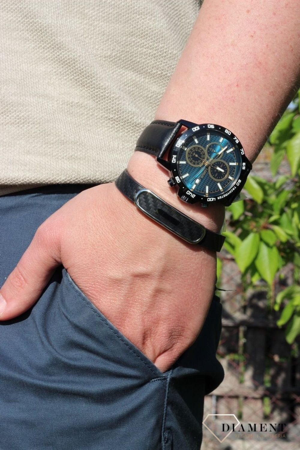 Bransoletka męska skórzana ze stalową blaszką BRA-000000-307-STAL.jpg