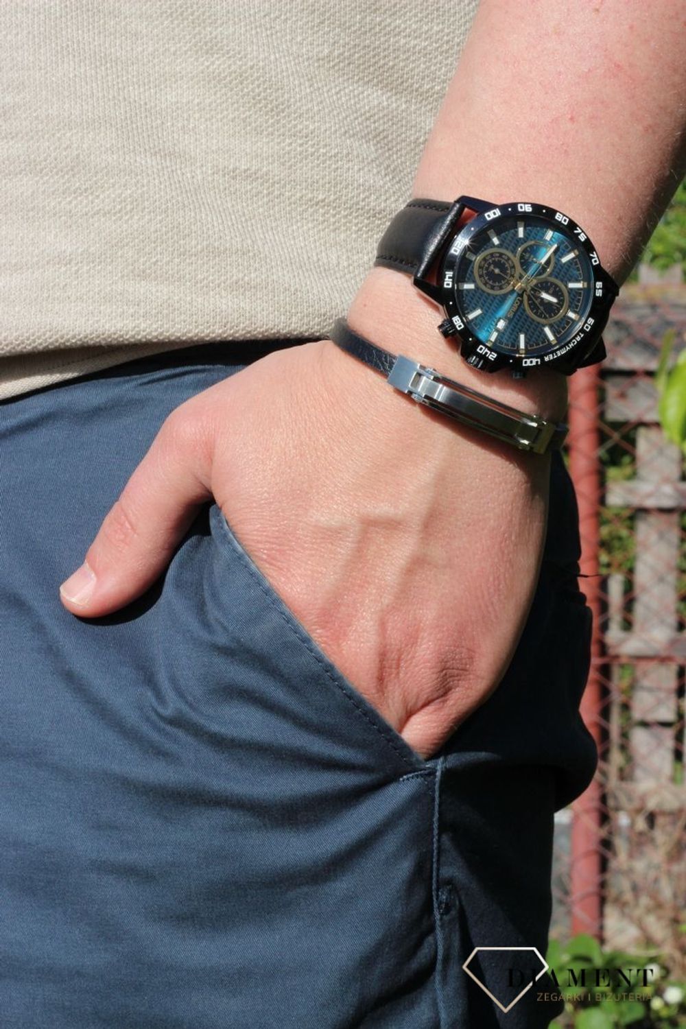 Skórzana bransoletka męska czarna skóra BRA-000000-308-STAL.jpg