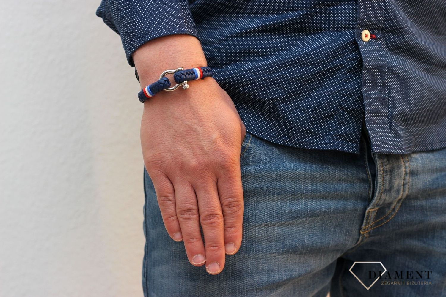 Skórzana bransoletka męska niebieska plecionka BRA-000000-310-STAL.jpg