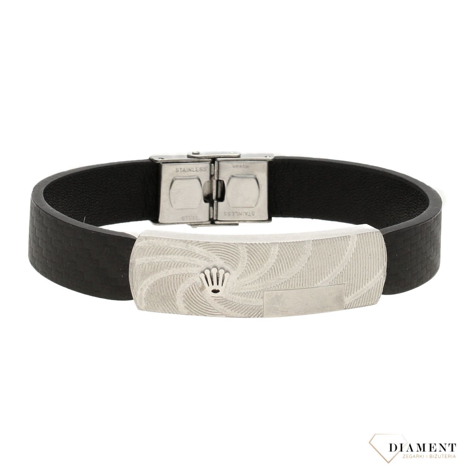 Bransoletka męska ze stalową blaszką BRA-000000-312-STAL.jpg