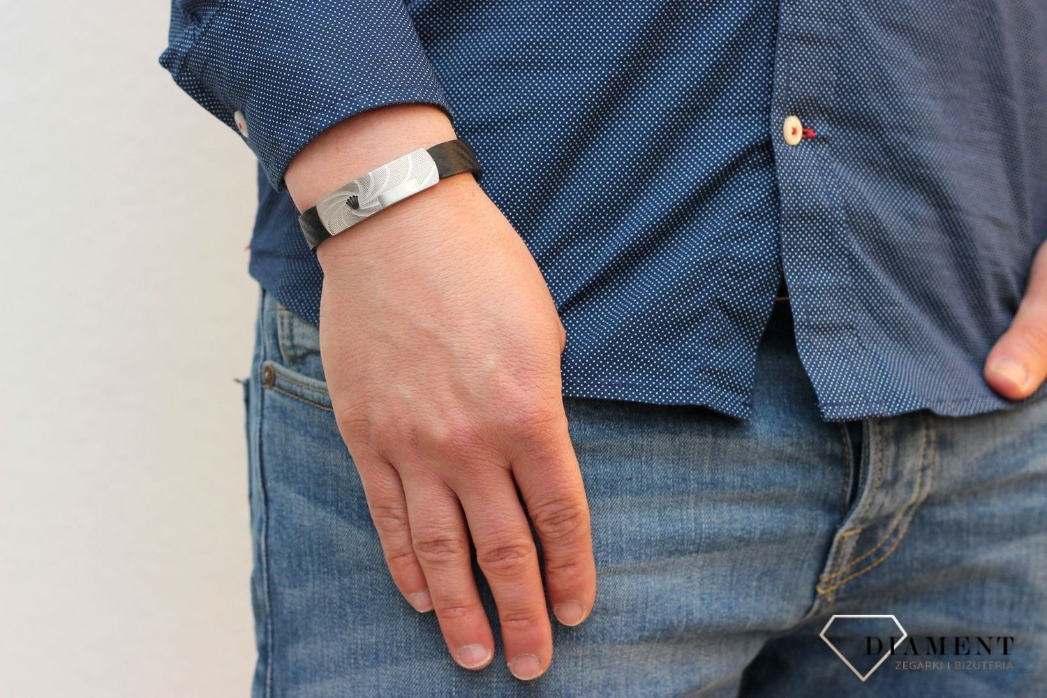 Bransoletka męska ze stalową blaszką BRA-000000-312-STAL.jpg