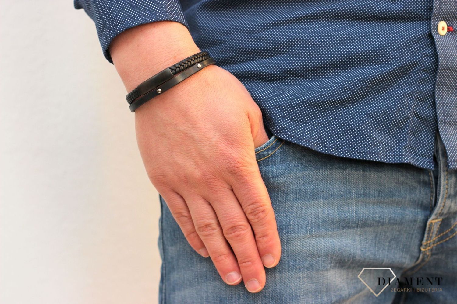 Skórzana bransoletka męska czarna BRA-000000-317-STAL.jpg