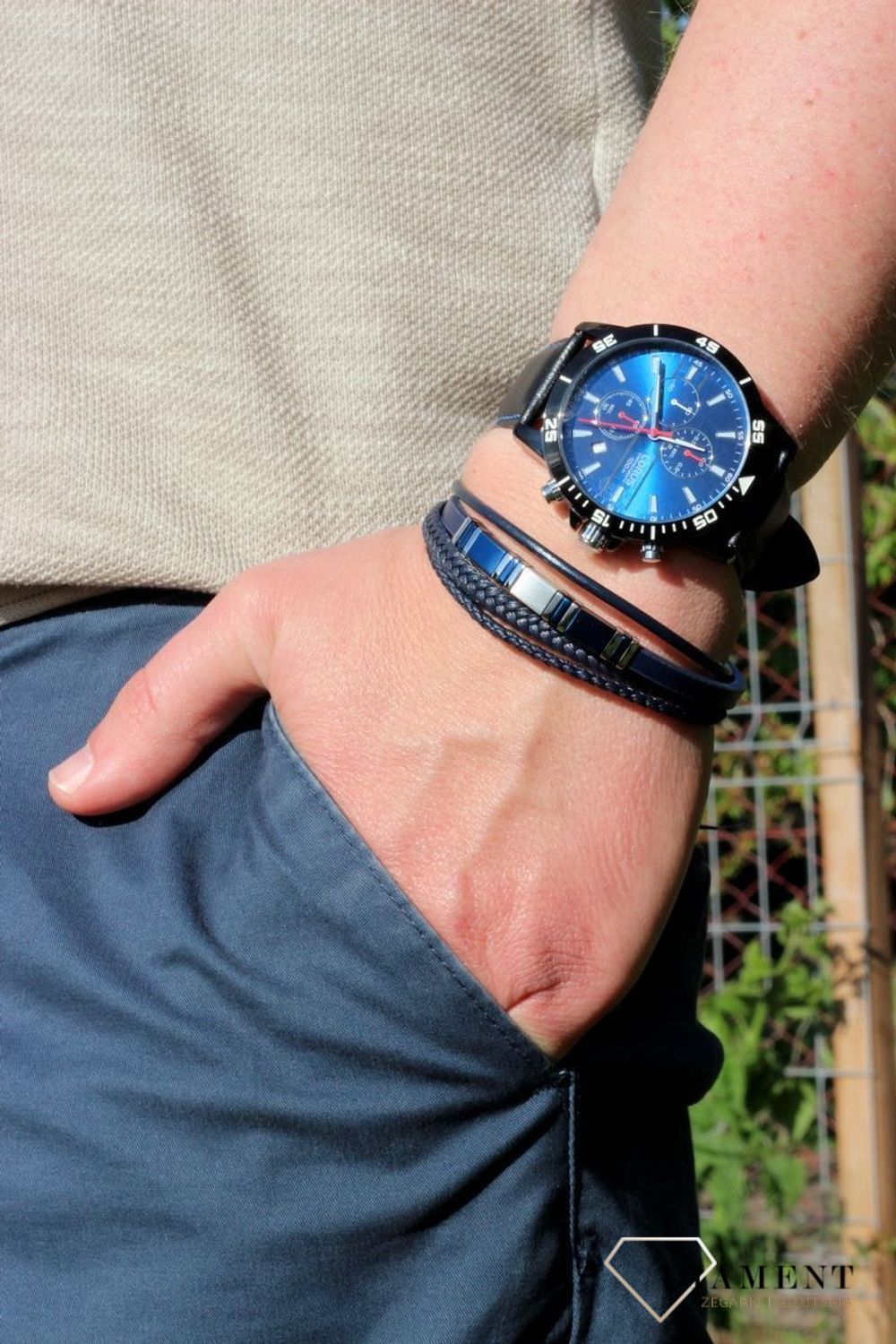 Skórzana bransoletka męska granat, niebieska BRA-000000-318-STAL.jpg