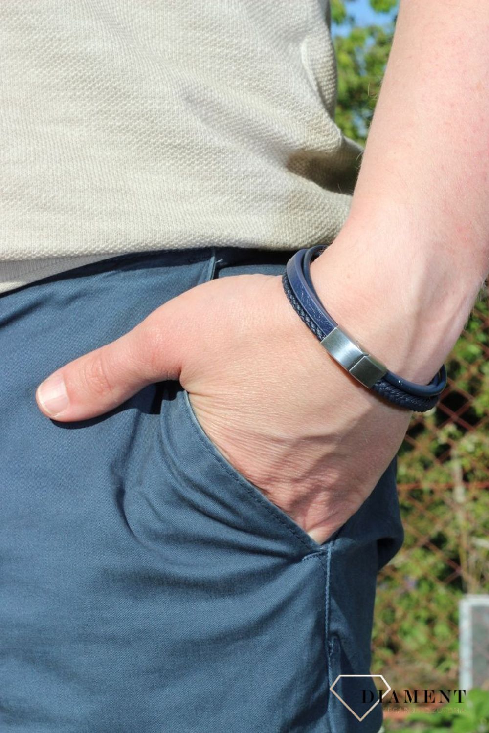 Skórzana bransoletka męska granat, niebieska BRA-000000-318-STAL.jpg