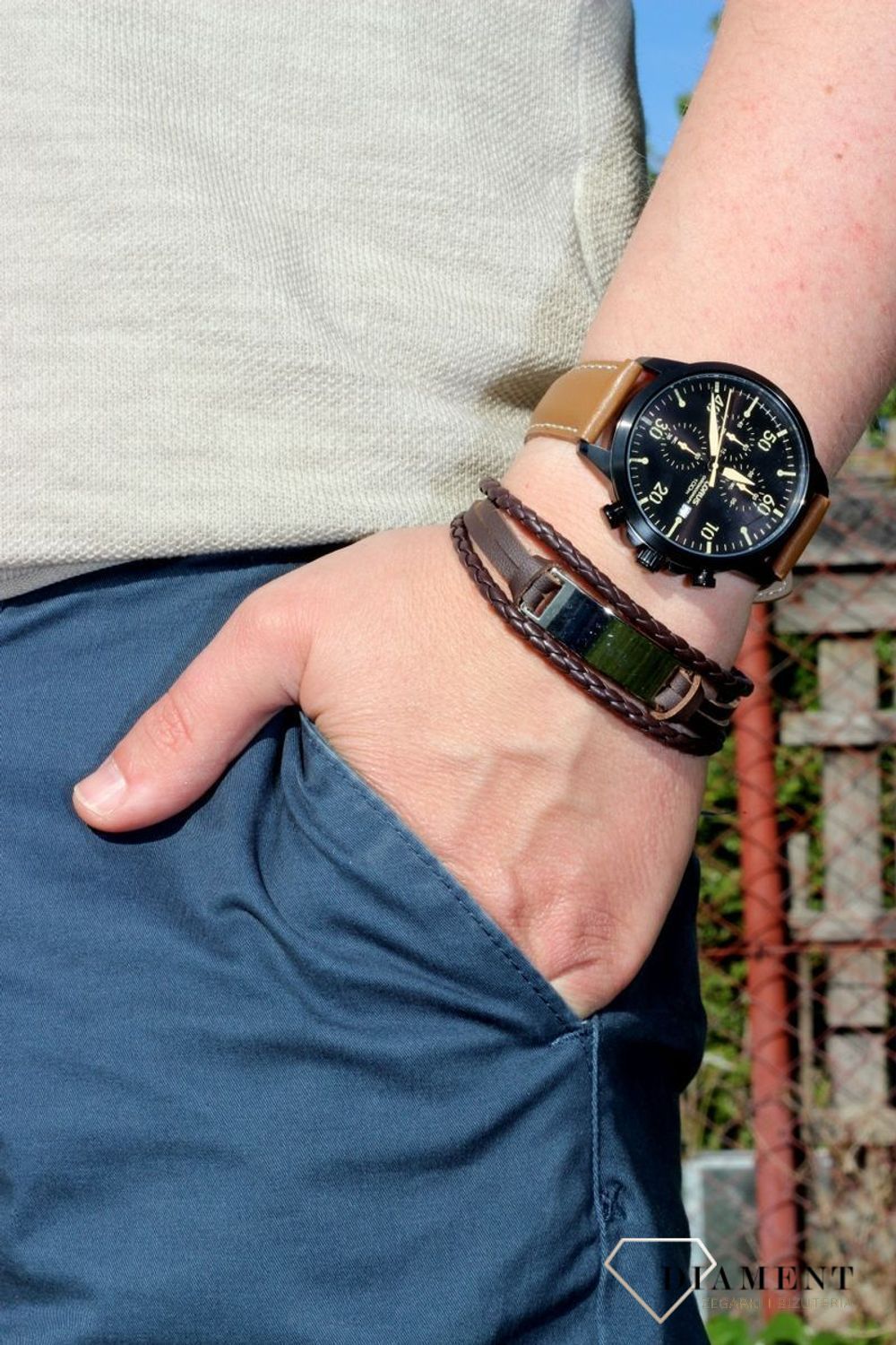 Bransoletka męska brązowa skórzana BRA-000000-326-STAL.jpg