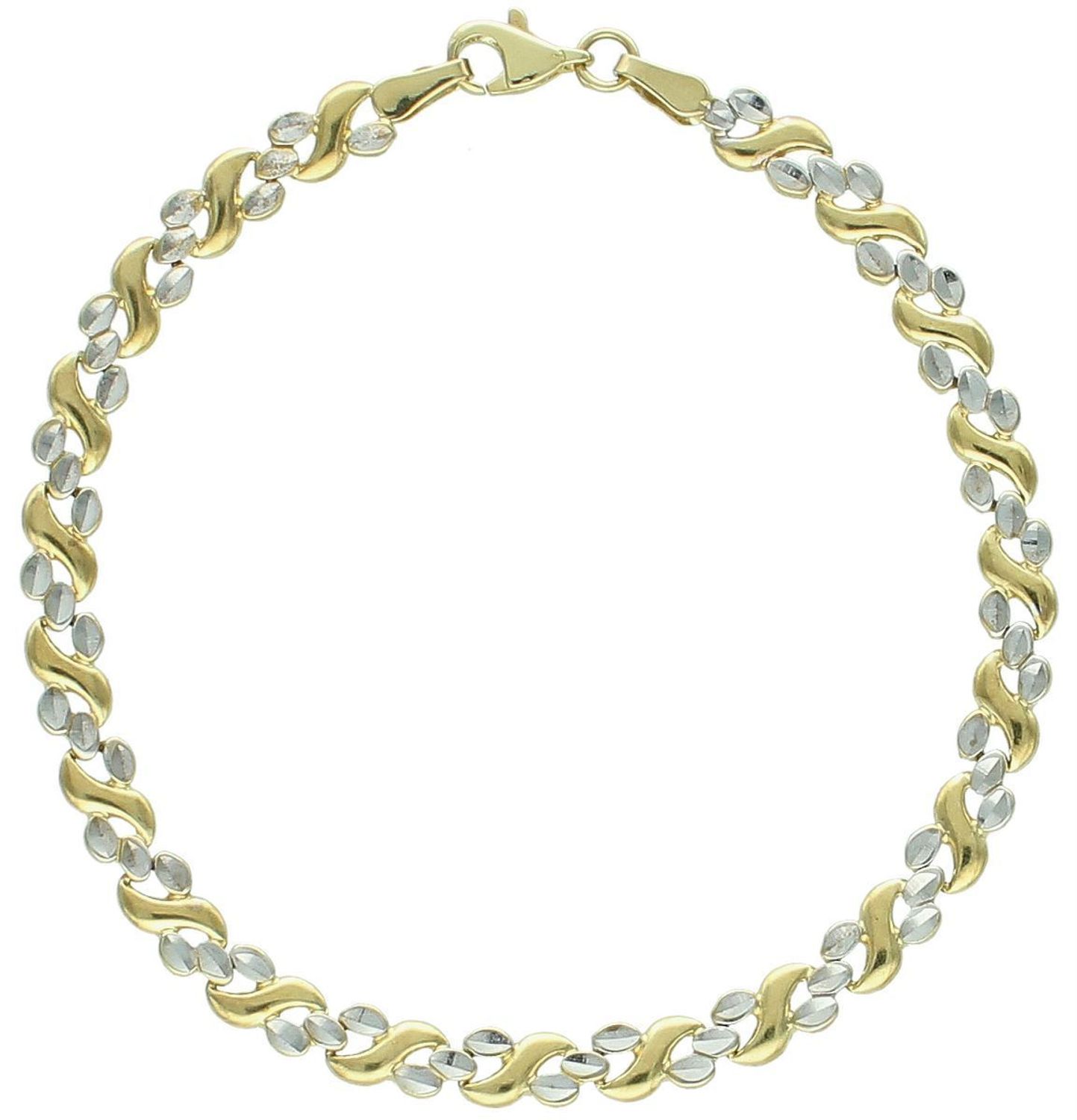 Złota bransoletka damska 333 Eleganckie fale.jpg