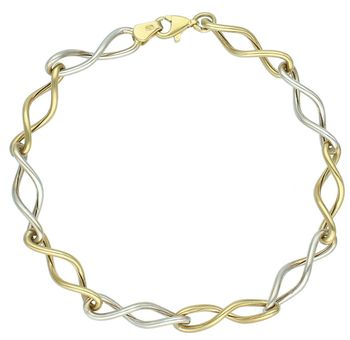 Złota bransoletka damska w splocie z połączonych nieskończoności 333- BRA-000000-702-333. Złota bransoletka wykonana z 8 karatowego żółtego złota. Bransoletka to idealny po1.jpg