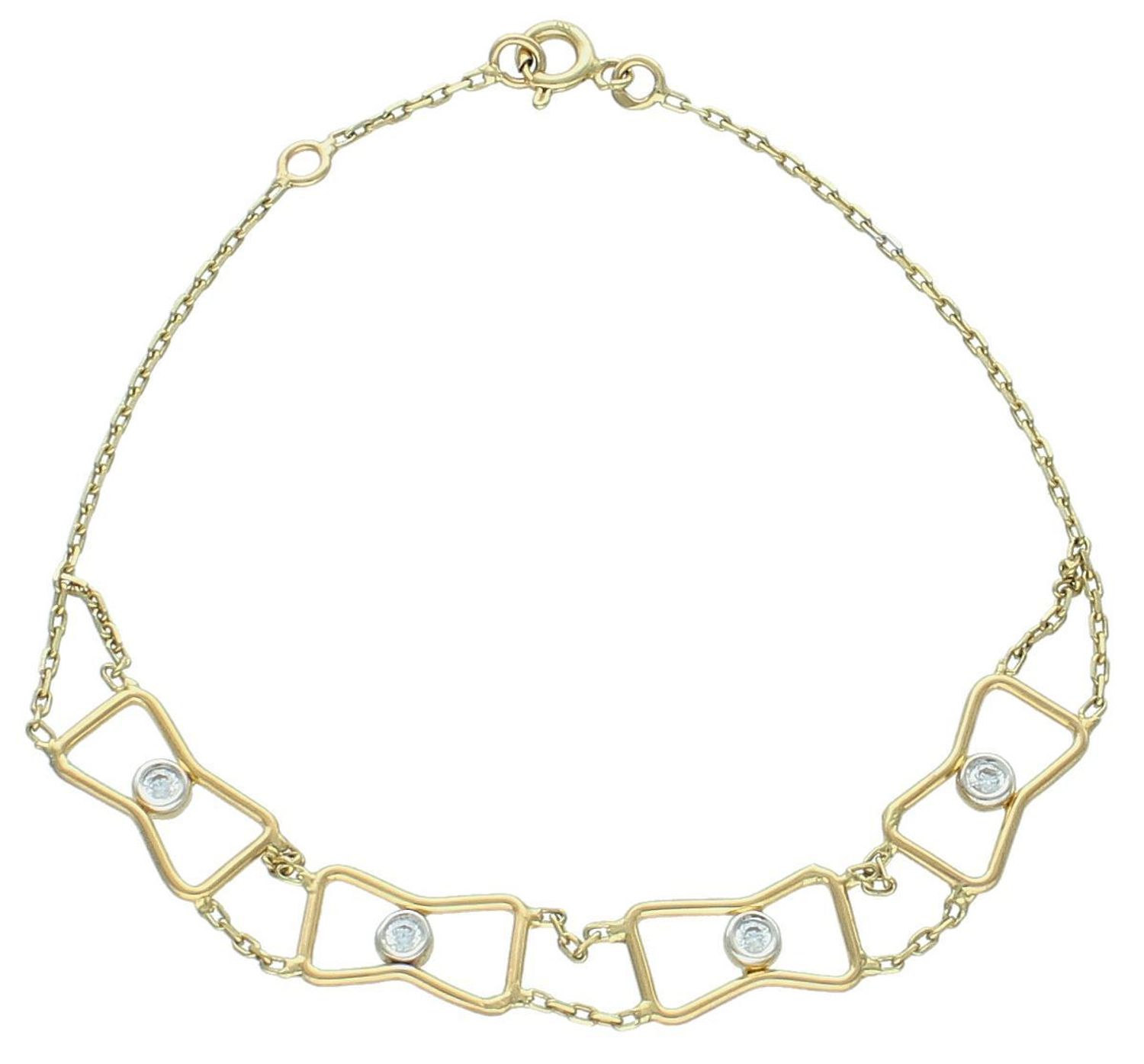 Bransoletka złota z cyrkonią pr 333, BRA-000000-705-333 Złota bransoletka wykonana z 8 karatowego żółtego złota. Bransoletka to idealny pomysł na prezent. Złota biżuteria w oryginalnej.jpg