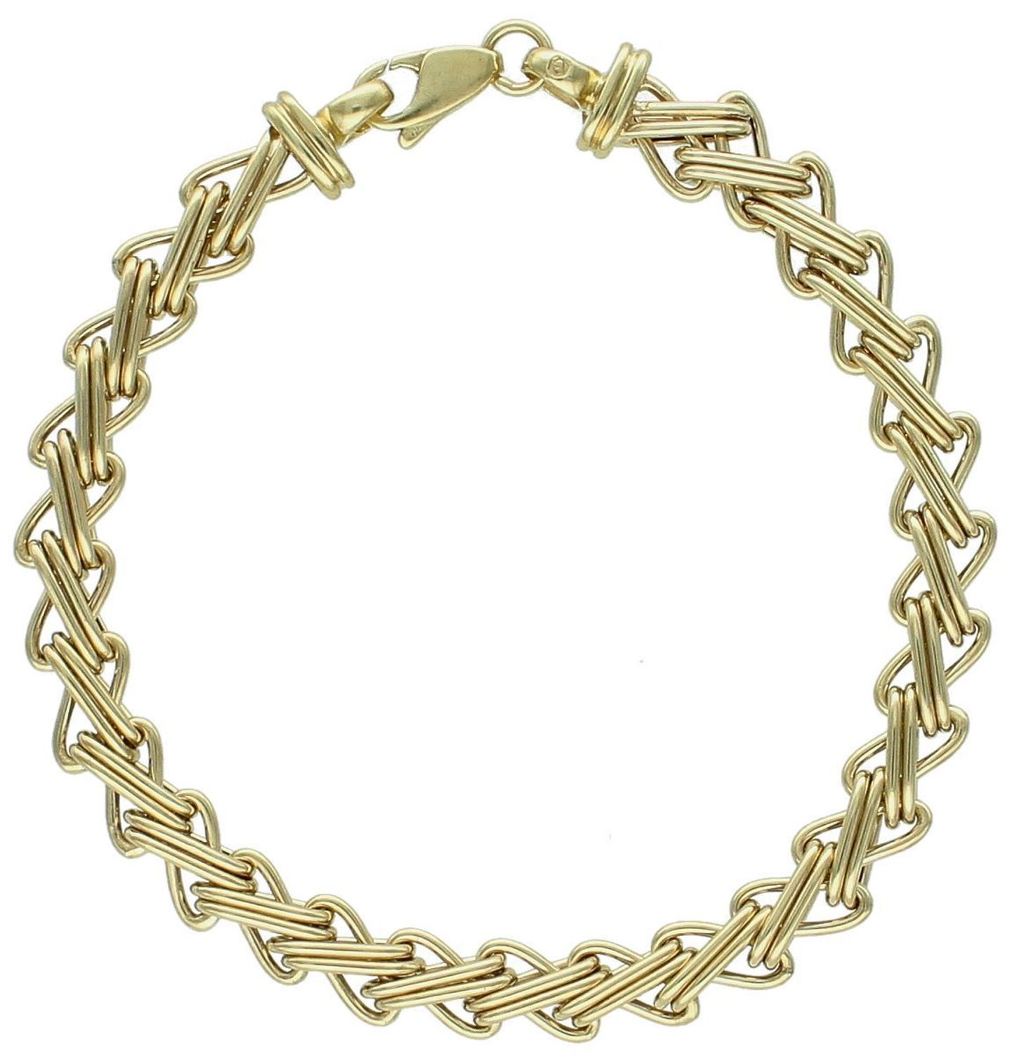 Złota bransoletka damska 333 Elegancka plecionka z owalnych ogniw.jpg