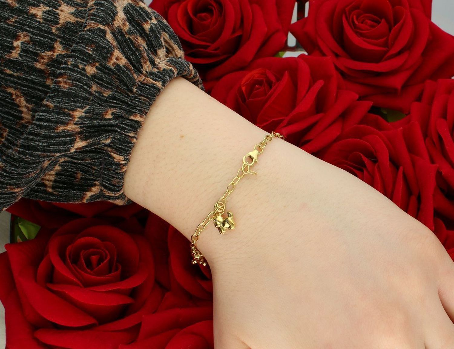 Złota bransoletka dla dziewczynki ze zwierzątkami 333.jpg