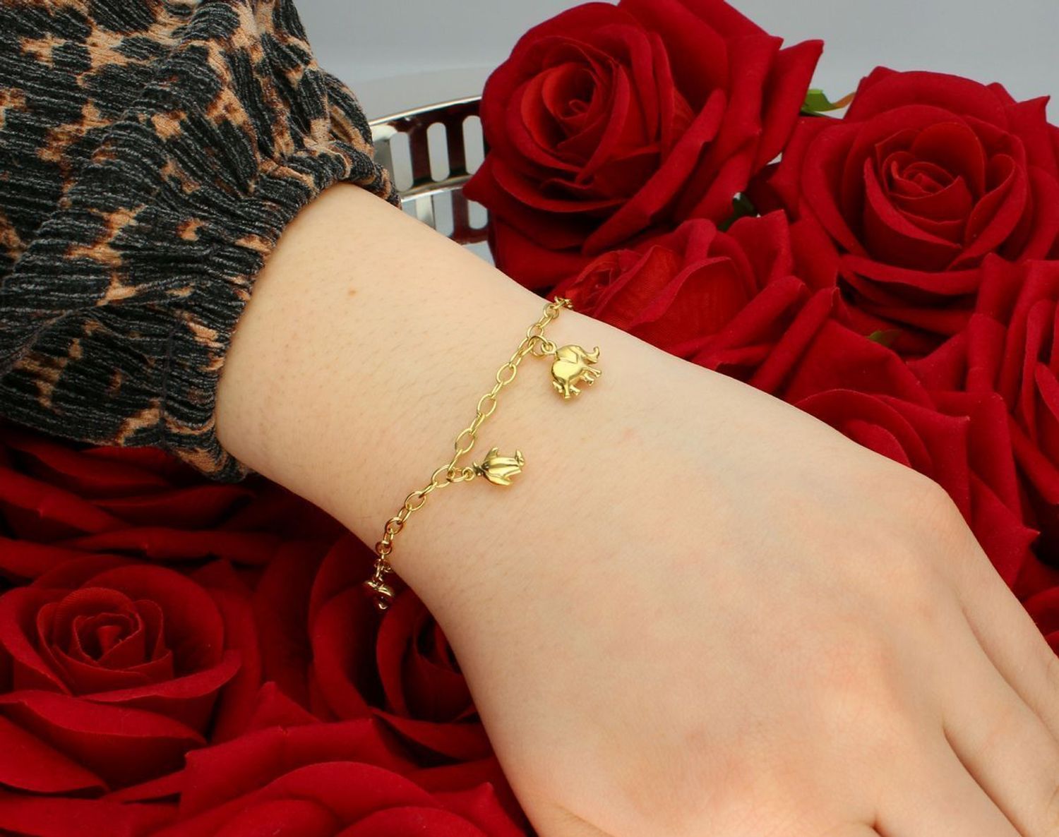 Złota bransoletka dla dziewczynki ze zwierzątkami 333.jpg