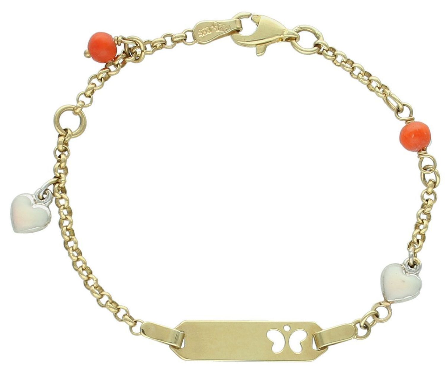 Bransoletka dziecięca blaszka z motylkiem pr 333, BRA-000000-717-333 Złota bransoletka z blaszką to idealny pomysł na prezent. Może również być świetnym prezentem na Chrzest Święty lub 1.jpg