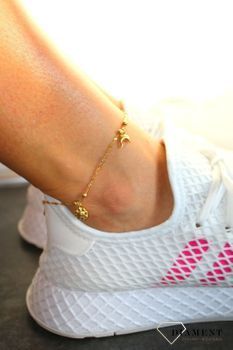 Złota bransoletka Apart na nogę z zawieszkami 585✓ Złote Bransoletki na nogę, bransoletki na kostkę, biżuteria apart (3).JPG