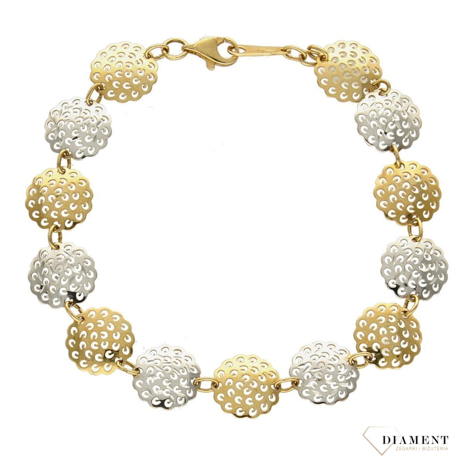 Złota bransoletka 585 'ażurowe kółka' (1).jpg