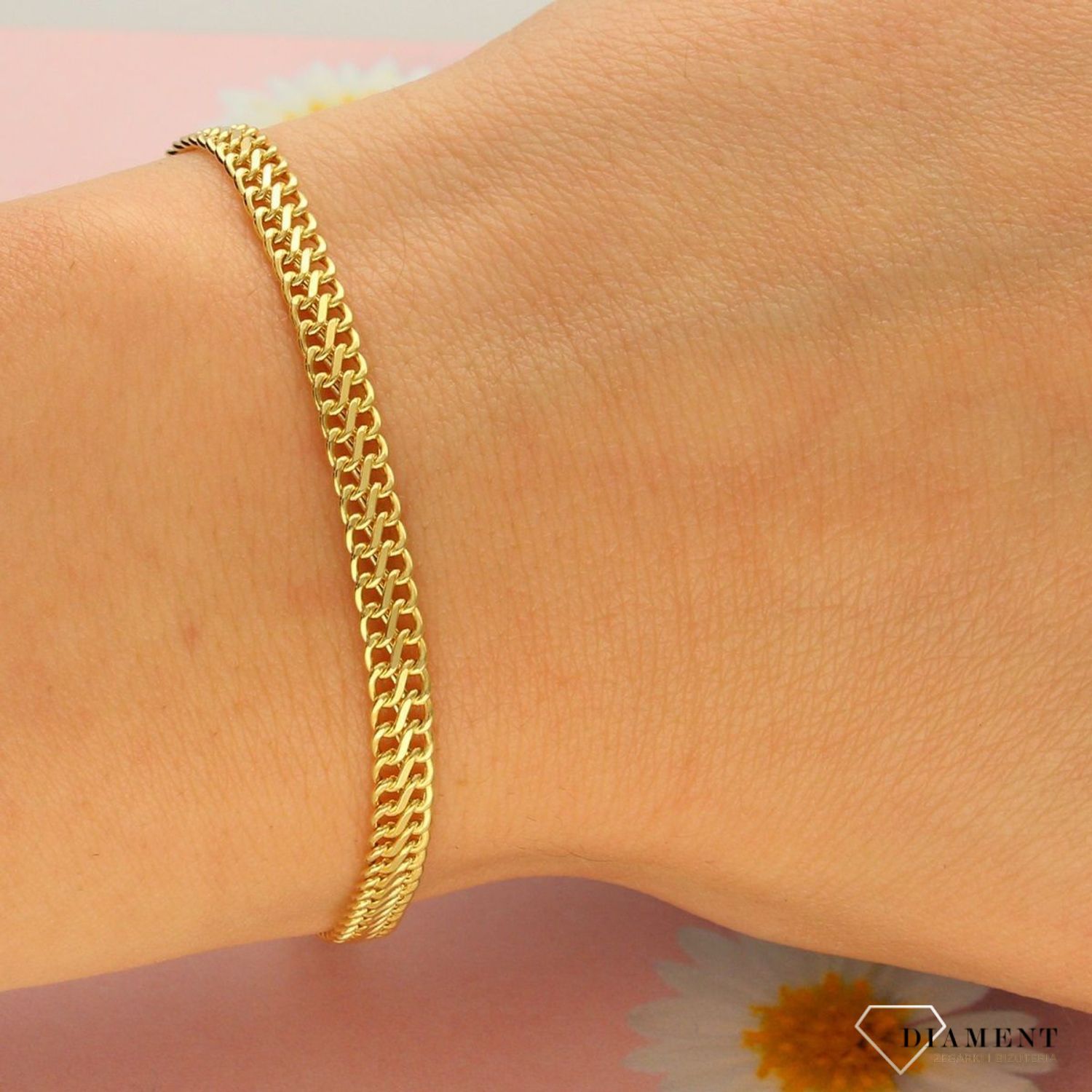 Złota bransoletka próba 585 'ciekawy wzór'  (1).jpg