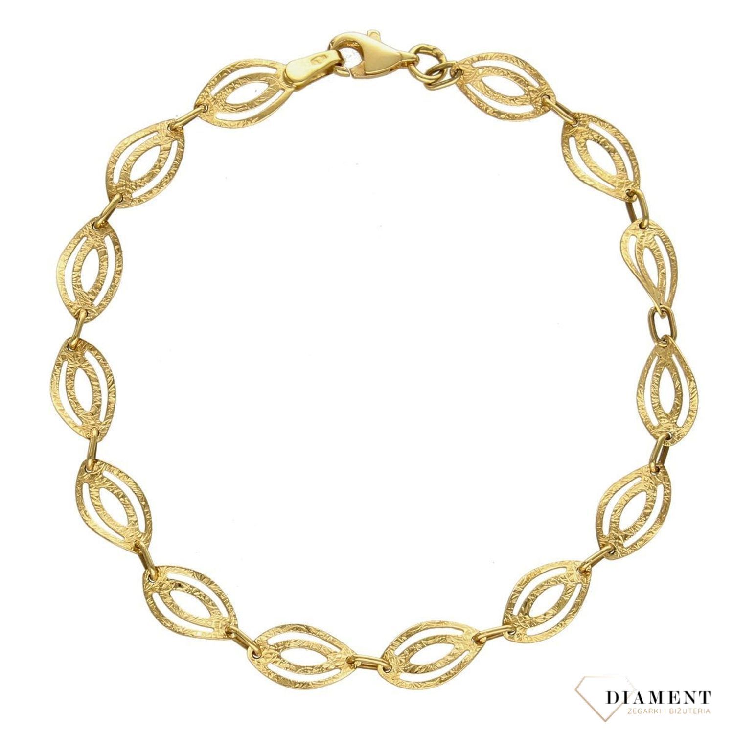 Złota bransoletka 585 'grawerowane elementy ozdobne'  (1).jpg