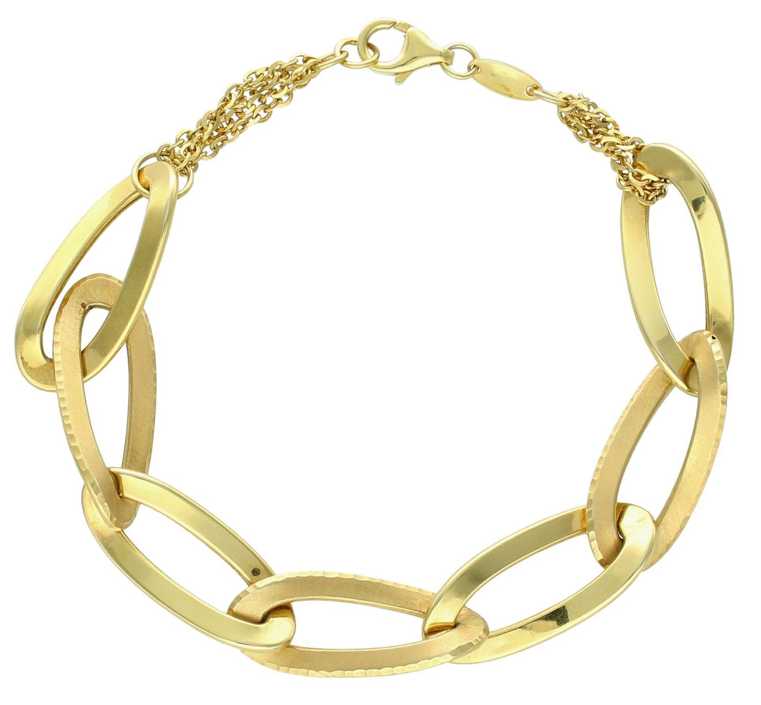 Bransoletka 585 złota mat i blask BRA-000000-756-585 o oryginalny splot bransoletki wykonanej z 14-karatowego żółtego złota. matowe ogniwka łączą się z gładkimi tworząc ciekawą całość11.jpg