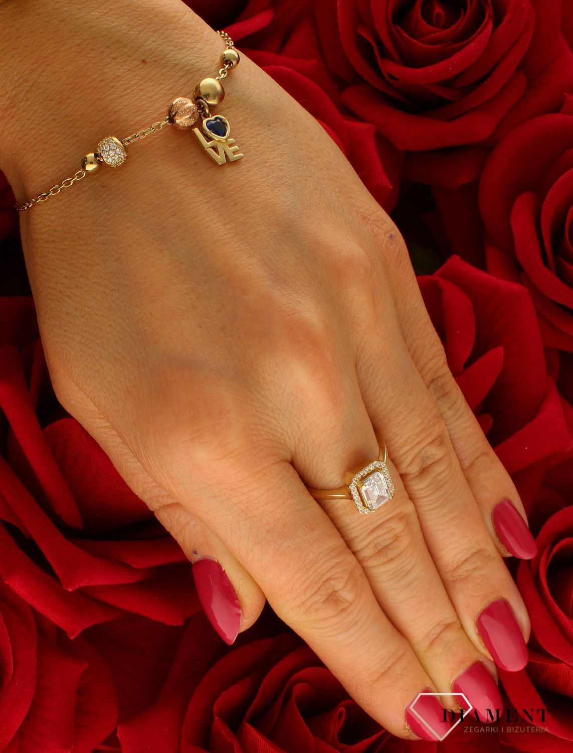 Bransoletka 585 złota charmsy ruchome zawieszki 'love'  BRA-000000-763-585 (1).jpg