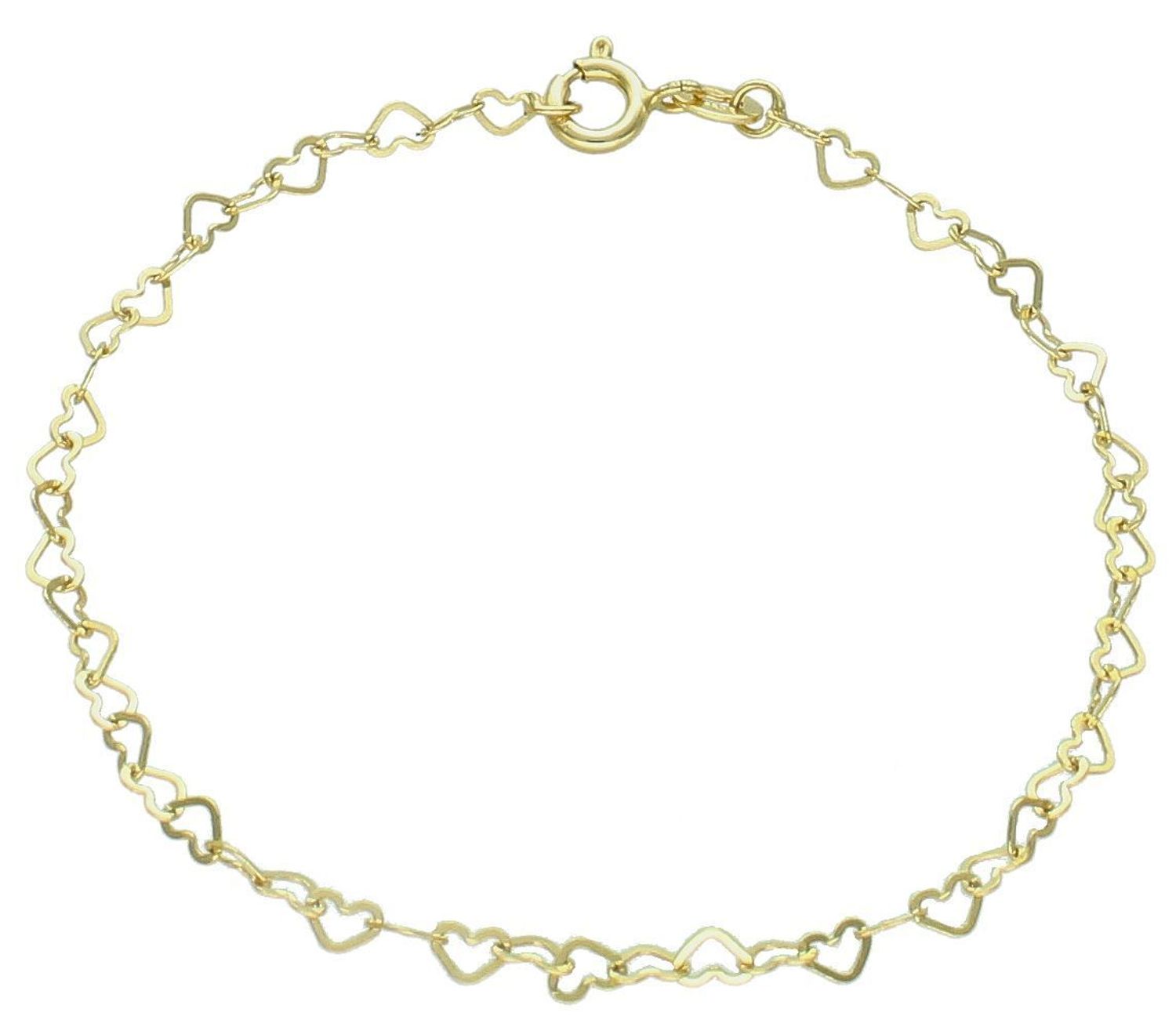 Złota bransoletka damska 585 łączone serduszka BRA-000000-765-585 Bransoletka damska złota 585 o splocie łączonych serc to wyjątkowa biżuteria, która łączy w sobie 1.jpg