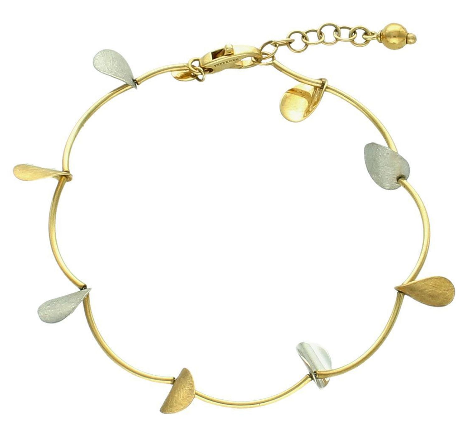 Bransoletka złota zdobiona blaszkami satynowymi pr 585, BRA-000000-766-585. Ponadczasowa, klasyczna biżuteria, w której harmonijne wzory wspaniale łączą się z blaskiem żółtego złota. 1.jpg