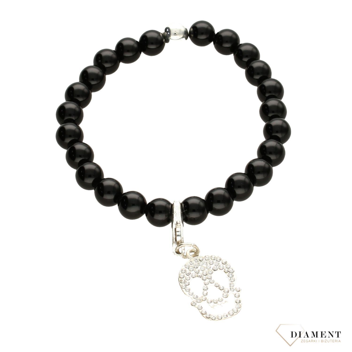 Bransoletka z koralikami BY DZIUBEKA ' czarna czaszka '  BRAFOLL003802400 (1).jpg