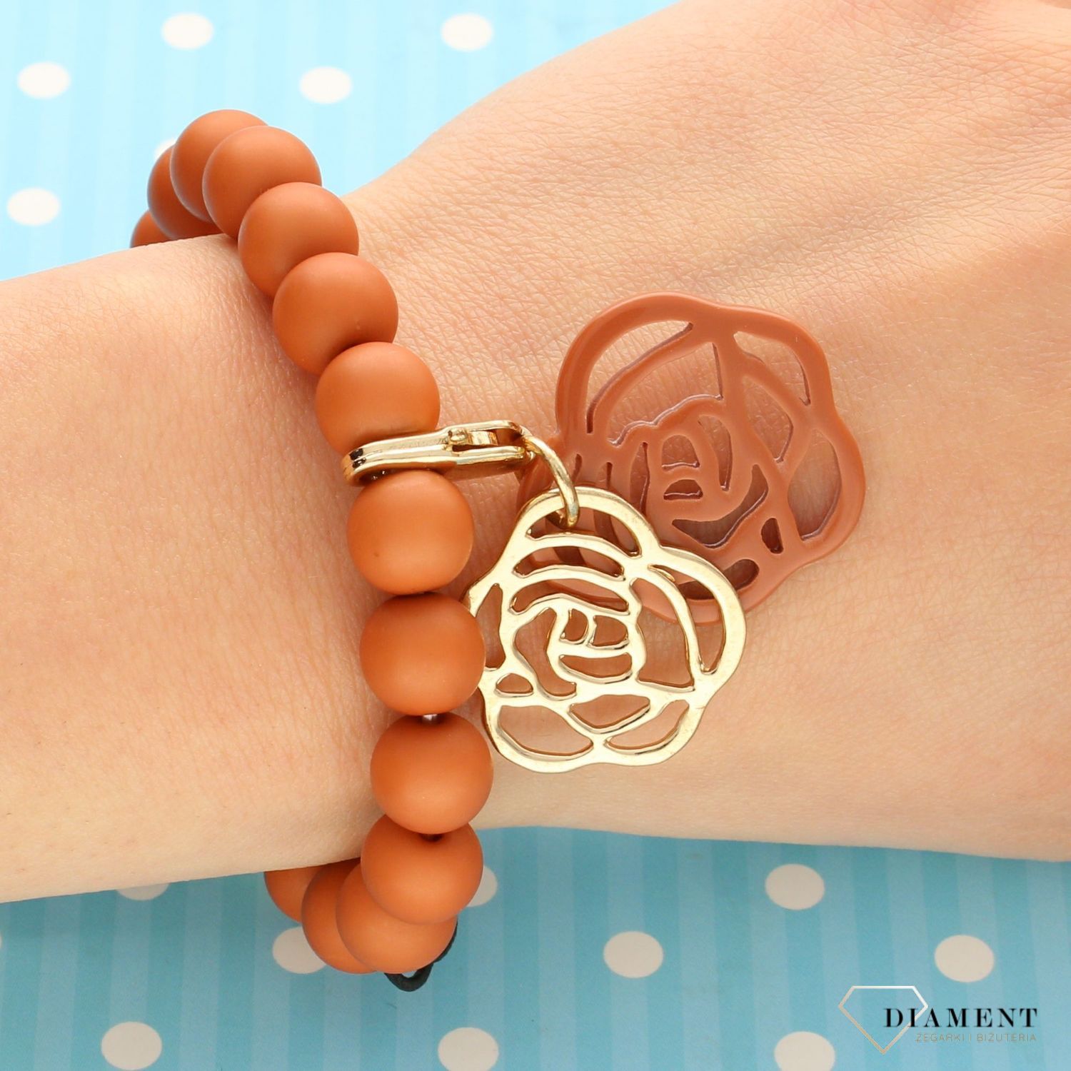 Bransoletka z koralików ' ruda róża BRAFOLL015402000 .11'  (1).jpg