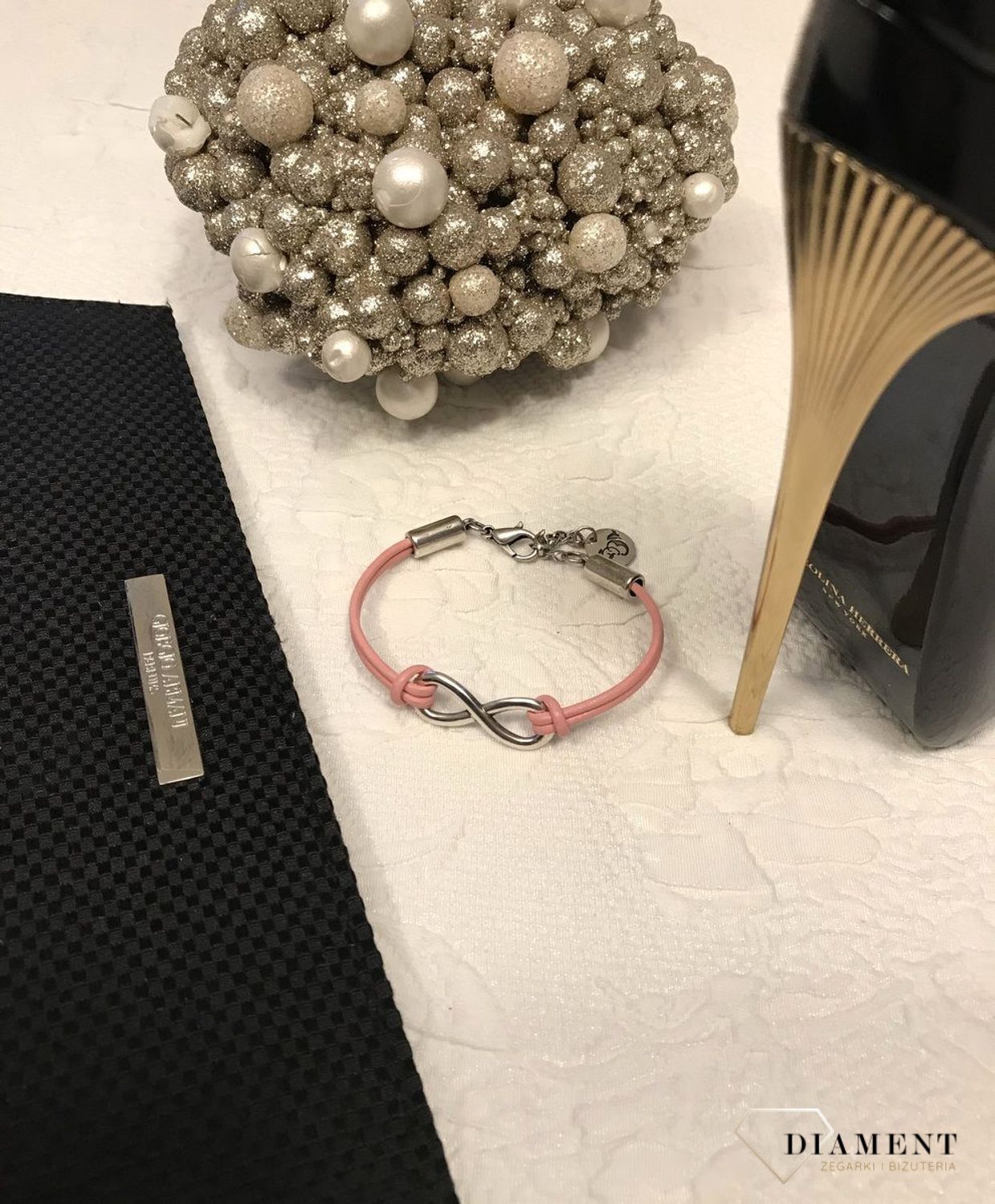 Bransoletka damska różowa nieskończoność Infinity By Dziubeka 3.jpg