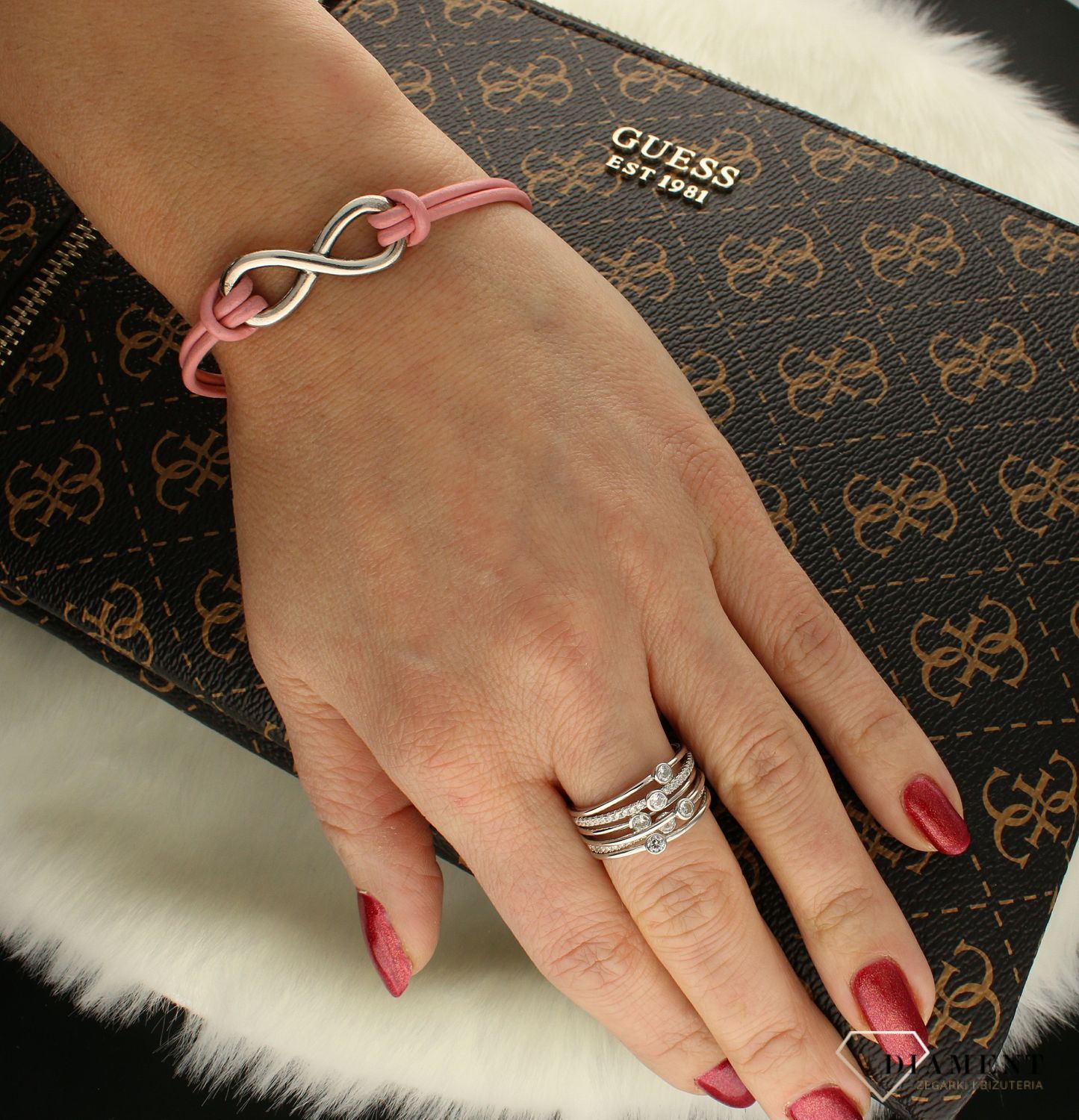 Bransoletka damska różowa nieskończoność Infinity By Dziubeka 3.jpg