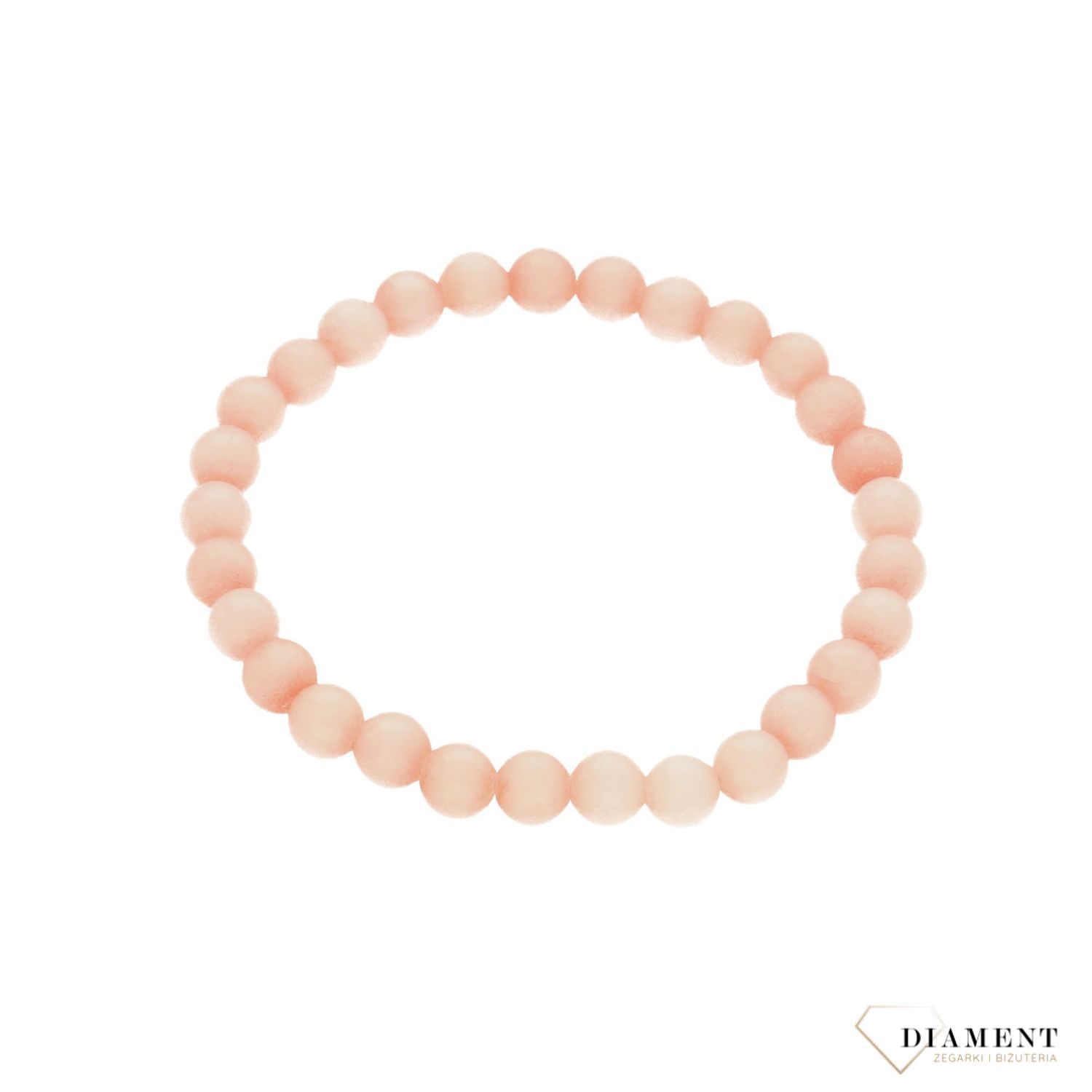 Bransoletka na gumce z różowych kamieni BY DZIUBEKA BRAMAKE083001000 (1).jpg