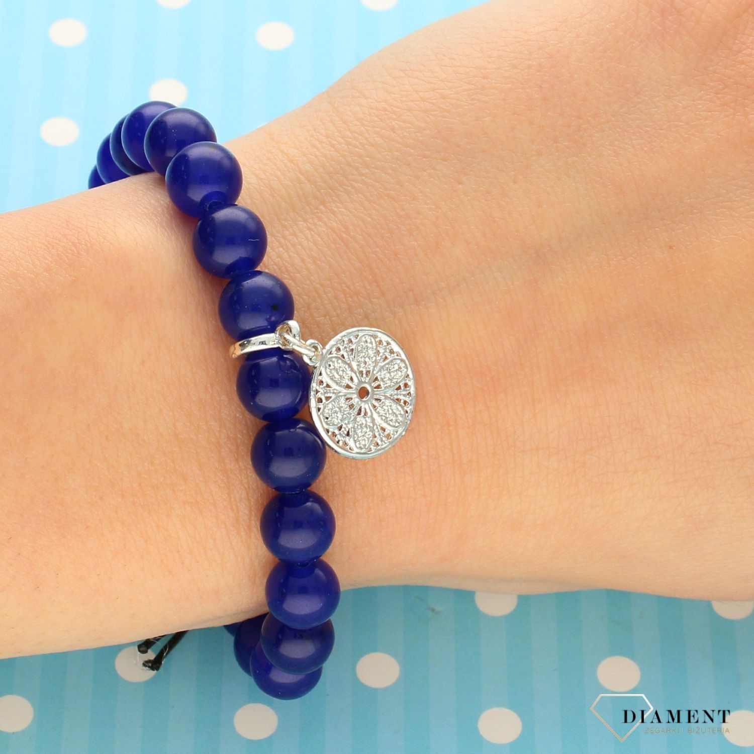 Bransoletka na gumce z niebieskich BRAMAKE163801900 (1).jpg