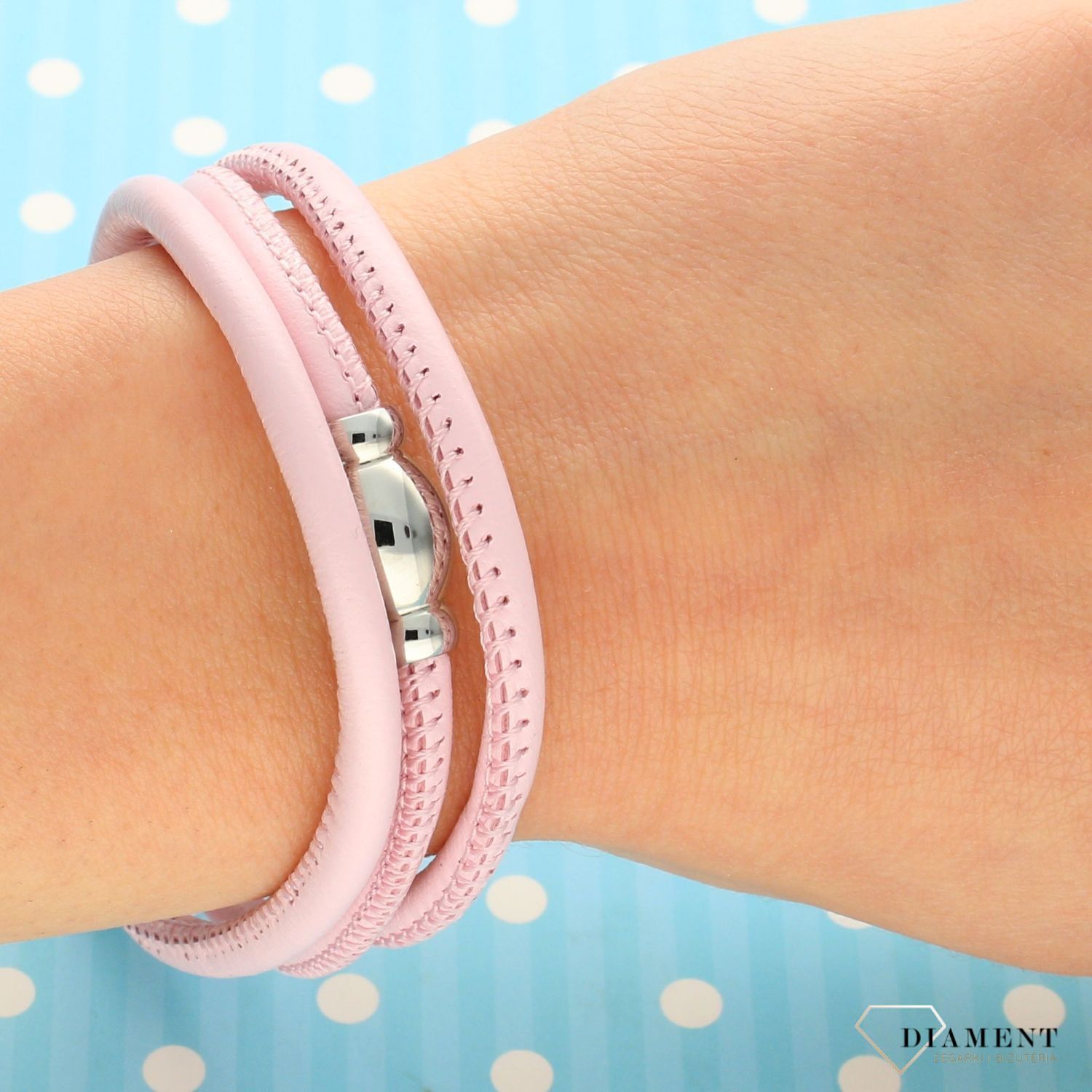 Bransoletka ze skóry w kolorze pudrowego różu BRASWEE001003200 (1).jpg