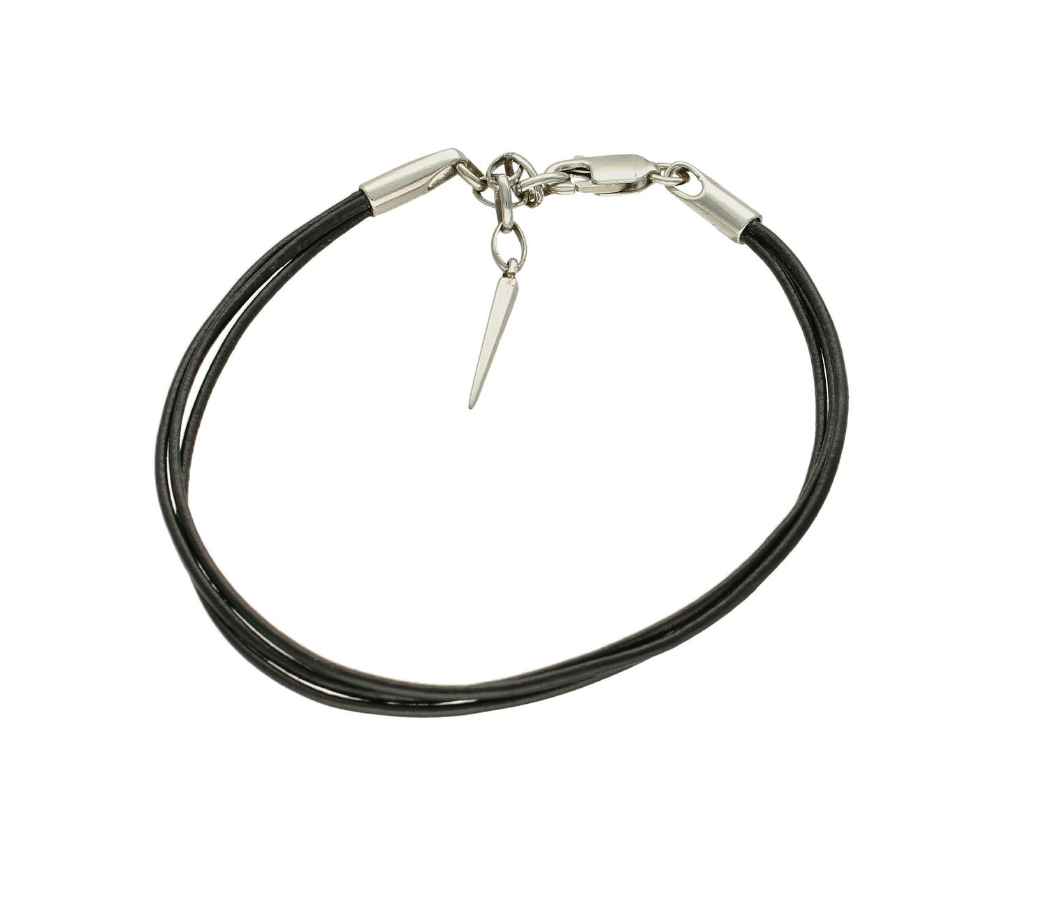 Bransoletka srebrna damska kauczukowa do zawieszek charmsów BS-261 (5).jpg