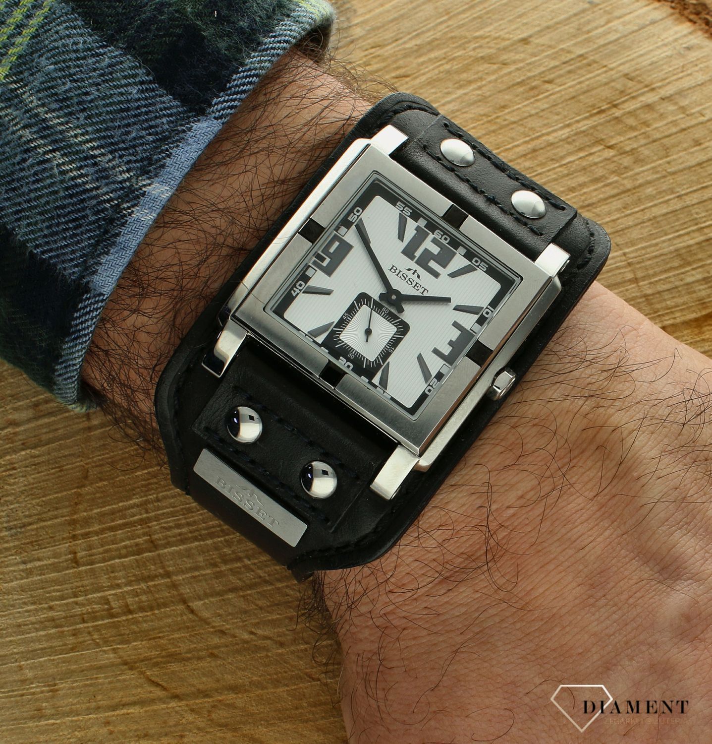 Zegarek męski Bisset Classic BS25C02L. Męski zegarek klasyczny Bisset. Męski zegarek Bisset na czarnym pasku. Kla (4).jpg