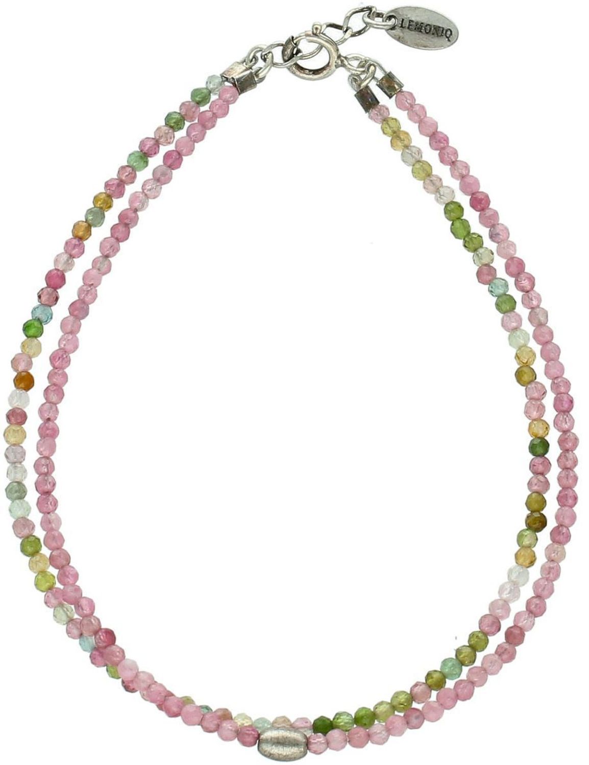 Bransoletka z kamieni naturalnych BS3015v37 z kwarcem dymnym i turmalinem różowym. Długość 17 cm + 2 cm, zapięcie na karabińczyk, waga 2,30 g. 1.jpg