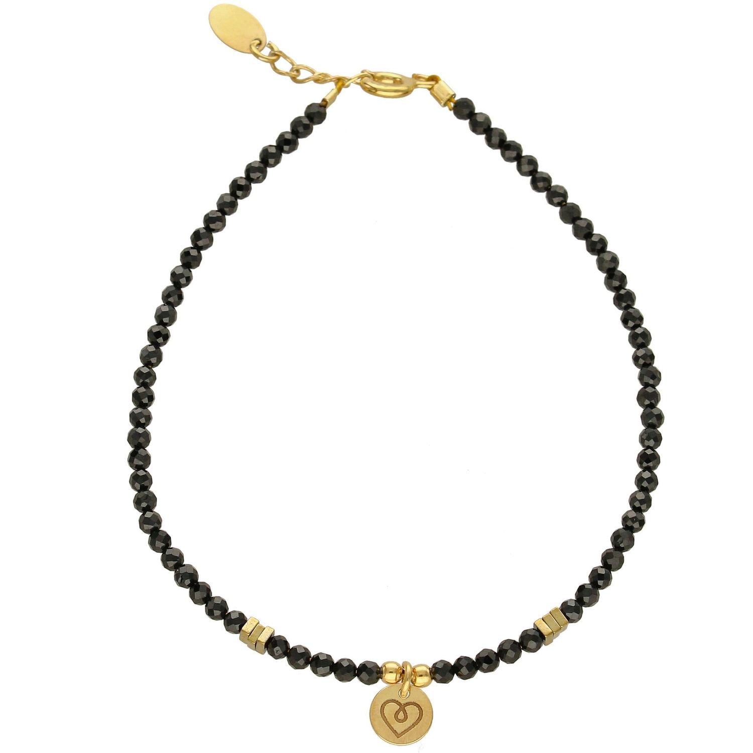 Bransoletka damska kamienie naturalne spinel, hematyt BS3044v51 ze złotymi dodatkami (1).jpg