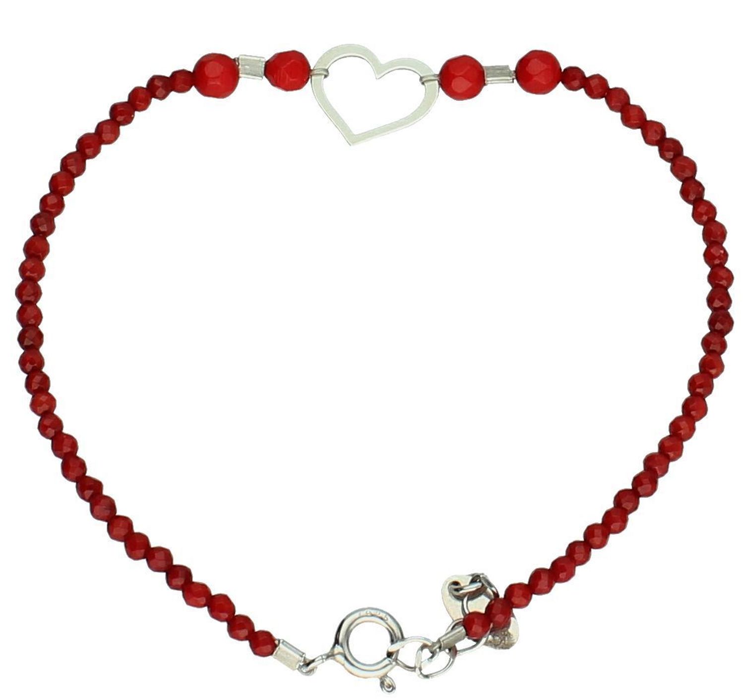 Bransoletka damska koral pr 925, BS3149v48 Bransoletka z naturalnego kamienia Korala. Koral czerwony uznawany jest za kamień, który odpowiada za przepływ energii i naturalnie pobudza do działania.1.jpg