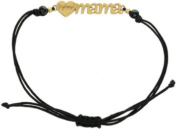 Elegancka bransoletka damska ze srebra próby 925, pozłacana, z zawieszką serduszko „Mama” i naturalnymi turmalinami 1,50 g. Regulowana długość, idealna na prezent.1.jpg