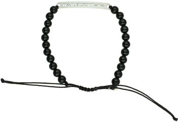 Srebrna bransoletka „Najlepszy Tata” ze srebra 925 na czarnym, regulowanym sznurku. Onyks – kamień siły i ochrony. Idealny prezent dla taty na każdą okazję.1.jpg