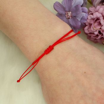 Bransoletka na czerwonym sznurku „Najlepsza Babcia” – srebro 925, koral, kółko 1,3 cm ściągana.jpg