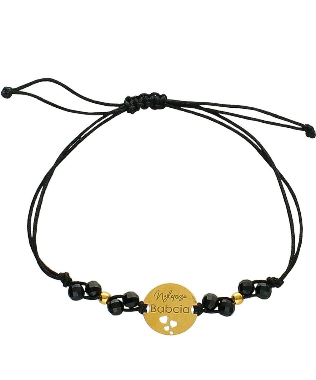 Bransoletka dla babci z turmalinem – „Najlepsza Babcia” na czarym sznurku black.jpg