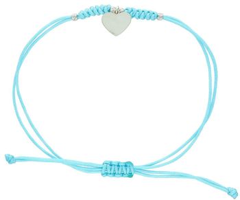 Bransoletka srebrna 925 BS3245v54 na niebieskim sznureczku, z wiszącą zawieszką serduszkiem 1,0 cm x 9 mm. Regulowane zapięcie. Delikatna, romantyczna biżuteria na co dzień lub na prezent.11.jpg