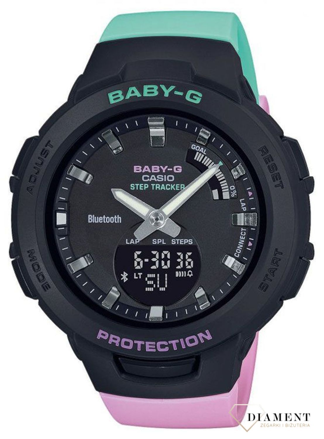 Zegarek damski wstrząsoodporny Casio Baby-G BSA-B100MT-1AER STEP TRACKER.jpg