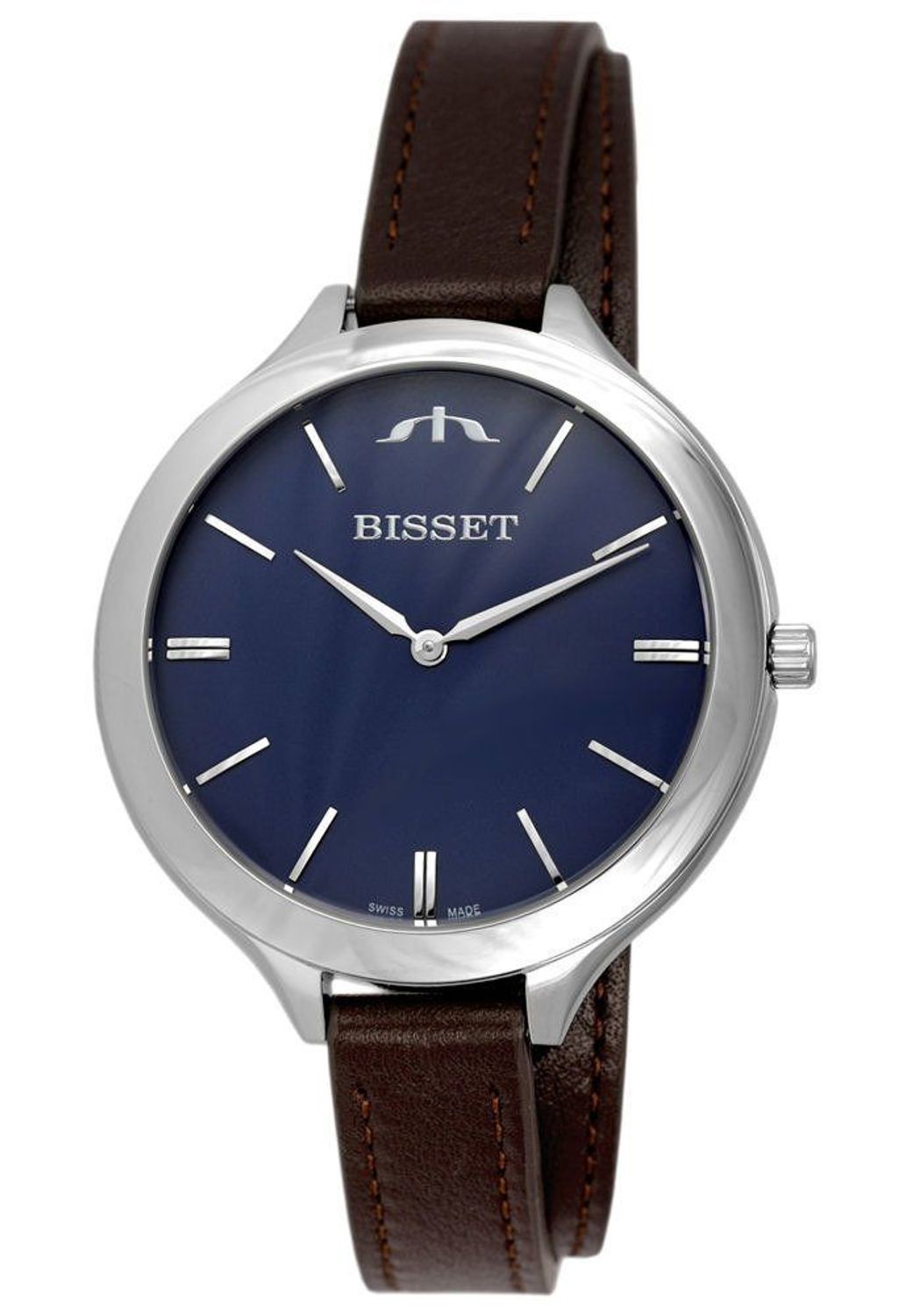 Damski klasyczny zegarek BISSET BSAE20SIDE03BX Długi brązowy pasek. Damski zegarek na pasku Bisset. Zegarek damski Bisset z długim paskiem. Damski zegarek w granatowym kolorze. Zegarek damski klasyczny Bisset na prezent (2).jpg