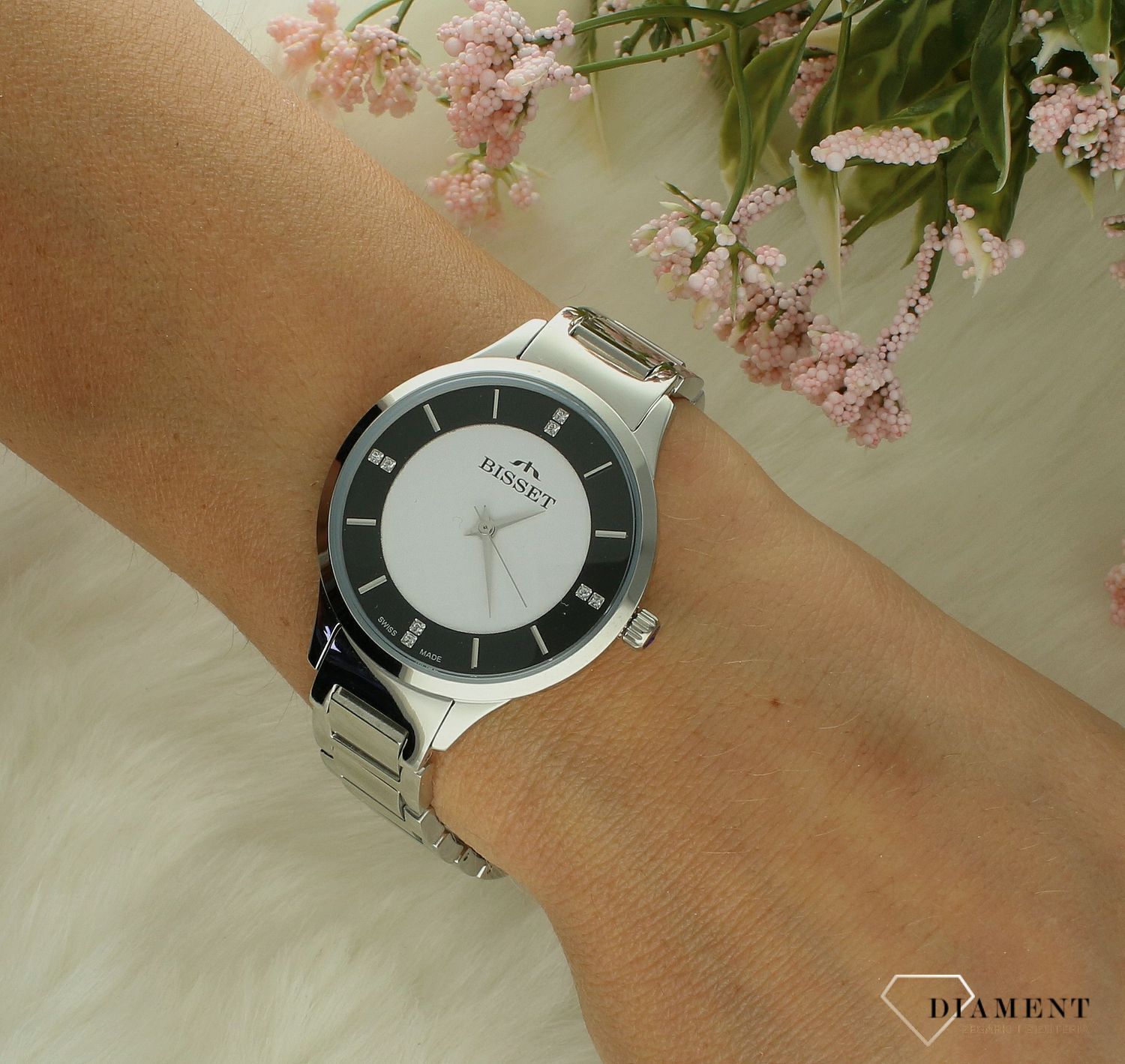 Damski zegarek Bisset Basilea na bransolecie BSBE45SISB03BX (2).jpg
