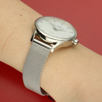 Damski zegarek kwarcowy na bransolecie stalowej 32mm – elegancki, wodoszczelny kolor srebrny.jpg