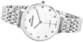 Bisset Maggiore BSBF32SISX03BX – elegancki damski zegarek szwajcarski z mechanizmem RONDA SWISS EOL, złotą kopertą i paskiem PVD, szafirowym szkłem i wodoszczelnością 30 m.1.jpg